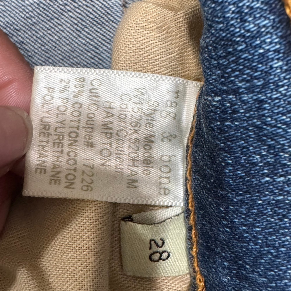 Rag & Bone Capri Women's Jeans Size 28 Blue Denim Frayed Hem Cropped - Picture 8 of 9